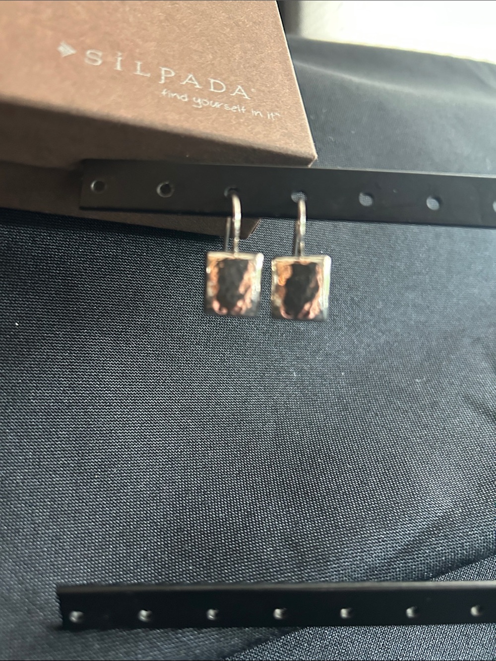 Silpada W1979 Hammered Square Sterling Silver Earrings